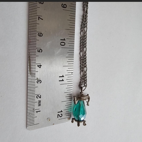 Elegant Silver Necklace with Teal Pendant - Picture 5 of 5